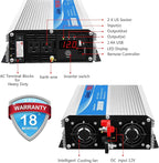 3000Watt Pure Sine Wave Inverter 3000W 12V DC to 110V 120V AC ETL Listed UL458 STD Lithium Battery Compatible with Terminal Block 40Amps and 30FT Wired Remote to Run A/C for RVs Campers,Off Grid Solar