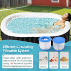 Inflatable Hot Tub with LED Lights, 2 Person Oval Portable Blow up Hot Tub Spa with Side Table, Leak-Proof PVC Outdoor Spa with 100 Air Jets, Heater Pump and Insulated Cover, 75” L X 47”W X 25”H