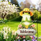 Frog Yoga Garden Flags 12x18 Inch Double Sided, Spring Summer Welcome Banner Small Yard Flags for Outside, Farmhouse Front Porch Home Outdoor Seasonal Decor Holiday All Seasons Decoration