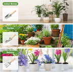 Gardening Tools 13 PCS Stainless Steel Heavy Duty Garden Tool Set with Storage Tote Bag, Knee Pads, Squirt Bottle and Gloves, Gardening Hand Tool Gifts Kit for Women Men