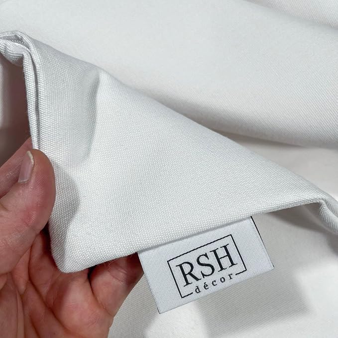 RSH DECOR: Sunbrella Pillow Covers Set of 4 | Covers Only - 20" x 12" | Outdoor Lumbar Pillow Covers Crafted with Sunbrella Performance Fabric | Canvas White