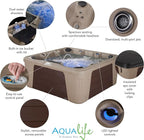 Palm Beach Outdoor Hot Tub, 6-7 Person 30-Jet, 82-Port Bench Spa with Ice Bucket by Aqualife by Strong Spas