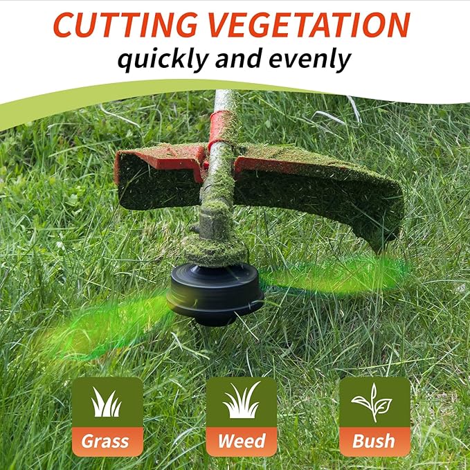 12 Pack String Trimmer Line Compatible with Ego String Trimmer 0.095" 168FT Weed Eater String Pre-Cut Dual Color Fast-Positioning Triangular Twisted Trimmer Line Universal Fit Weed Wacker String