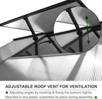 BlueWish 6x10FT Greenhouses for Outdoors, Aluminum Greenhouse with Adjustable Vents, Rivet Structure, Walk-in Green House with Polycarbonate, Heavy Duty Greenhouse Kit for Garden, Gray