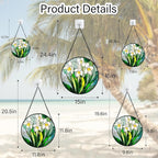 Stained Glass Window Hanging - White Snow Lotus Birth Flower Suncatcher for Doors Garden Patio Sun Catchers Decor Christmas Mother's Day Birthday Gifts for Women Men Mom Nana Friend 11.8 in