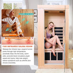 1 Person Infrared Saunas for Home, Dry Sauna for Home, Low Emf Infrared Sauna 1350W Indoor Saunas for The Home, Traditional Sauna, Bluetooth Speakers, Reading Lamps, Room:63 * 32 * 32 Inch