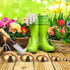 5Pcs Golden Stainless Steel Gazing Spheres Reflective Half Ball Garden Decor for Unique Photography and Outdoor Decoration
