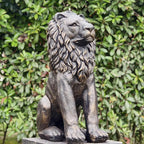 Lion Statue Majestic Sitting Lion Sculpture Guardian Lion for Outdoor Garden Patio Yard and Lawn Decor in Antique Bronze 23'' High