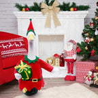 Christmas Toy Soldier Style Porch Goose Outfits,2 Pcs/Set Goose Clothes with Pointed Hat and Gift Box Fits 23" Lawn Goose Statue,Red Christmas Outdoor Goose Costume,Yard Patio Garden Xmas Decor