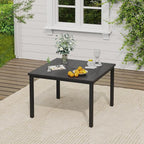 VICLLAX 5 Pieces Outdoor Dining Set, Patio Furniture Set of 4 Patio Swivel Dining Chairs and Square Patio Table, Dark Charcoal Chairs & Black Tabletop