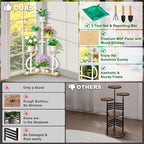 6-Tier Corner Plant Stand, Indoor Plant Stand with L-shaped Base, Aesthetic Metal Plants Shelf for Multiple Plants Flower Pot, MDF Outdoor Plant Holder for Patio Balcony (White)