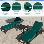 Chaise Lounge Cushions Outdoor Furniture 72 x 21 Inch Olefin Patio Lounge Chair Cushions 4'' Thick Waterproof Outdoor Chaise Cushion Weather Resistant Pool Lounger Cushion (Dark Green)
