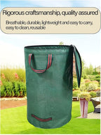 Garden Bags for Leaves, Leaf Bags Reusable Zippered Top with Yard Leaf Collector Bag Heavy Duty with 4 Handles Garden Leaf Bag Leaf Collector Come with Gloves (80Gallon)
