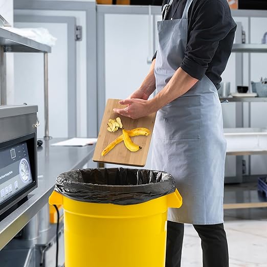 20 Gallon Trash Can With Lid Round Ingredient Storage Containers Recycling Bin Kitchen Garbage Can Office Garbage Can Trash Barrel Plastic Barrel Yard Waste Bin Outdoor Trashcan (2, Yellow)