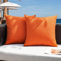 Kevin Textile Fall Outdoor Waterproof Throw Pillow Covers Pack of 2 Farmhouse Decorative Cushion Covers for Garden Patio Tent Balcony Bench Couch Sofa 22x22 Inch, Orange