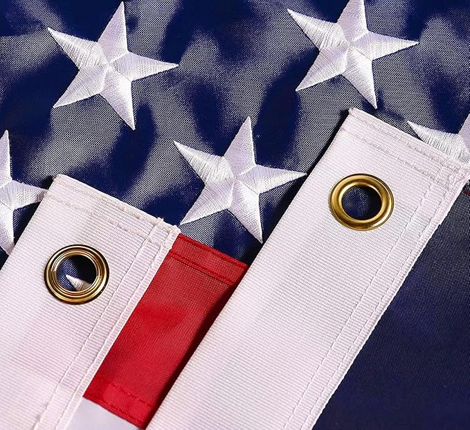 3 x 5 American Flag 3x5 ft: Long Lasting US Flag, Heavy Duty Nylon, Embroidered Stars, Sewn Stripes, Brass Grommets, UV Protection Perfect for Outdoors! USA Flag