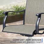 Outdoor Patio Swivel Dining Chairs Set of 6, All-Weather Swivel Rocker Chairs with Textilene High Back and Rust-Proof Metal Frame, Perfect for Patio, Lawn, Garden, or Backyard, Dark Brown