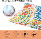 Outdoor Lumbar Pillows Waterproof Set of 2 Decorative Pillows with Inserts 12×20 Inch Outdoor Pillow for Patio Furniture (Paisley Print)