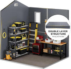 DWVO 6x6FT Outdoor Storage Shed w/o Floor, All-Weather Plastic Shed with Lockable Doors, Window & Vents, Plastic Tool Shed for Backyard, Patio, Poolside, Lawn, Gray
