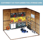 8x6 FT Outdoor Storage Shed, Wood Metal Utility Tool Shed Storage House with Door and Lock, Wooden Sheds Outdoor Storage for Garden,Patio,Lawn,Poolside