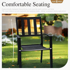 Sophia & William Round Patio Table and Chairs Set, Outdoor Dining Set for 4, 5 Piece Metal Patio Furniture, 42" Black Table(Stripe)