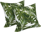 LVTXIII Outdoor Throw Pillow Covers 16 x 16 Inch, Covers ONLY Modern Cute Pattern Decorative Square Toss Pillow Case Pack of 2 for Home Patio Garden Sofa Bed Furniture, Palm Green