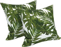 LVTXIII Outdoor Accent Patio Toss Pillow Covers, Covers ONLY Tropical Throw Pillow Case Sham, Square Cushion Covers for Indoor Outdoor Use 2 Pack, 18" x18" – Palm Green