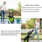 2025Upgraded Pressure Washer 4300PSI with 4 Quick Connect Nozzles, Inlet Hose & Filter& Foam Cannon for Cars/Fences/Driveways/Home Cleaning, Green