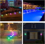 Solar Pool Side Lights 4-Pack, Color Changing Waterproof Light up Swimming Pool Accessories Night, Outdoor LED Deck Lights for Stairs, Step, Fence, Yard, Patio, and Pathway Decor
