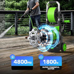 Professional Pressure Cleaner 4800PSI, 4.0GPM Portable Power Cleaner with 4 QC Nozzles and Soap Bottle, Cleaner Machine for Cars/Home/Driveways/Patios/Decks/Fences, Green