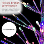 Alpine Corporation 65" H Indoor/Outdoor Pre-Lit Silver Foil Christmas Tree with Yard Stake and 360 LED Lights, Christmas Decoration
