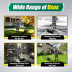 Gas Grass Sweeper, 52CC Grass Handheld Sweeper 2-Stroke Gas Powered Broom Walk Behind Sweeper, Outdoor Cordless Hand Held Broom Turf Brush Cleaning Driveway Tools for Lawn Garden