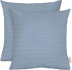 RSH DECOR: Sunbrella Square Throw Pillows Set of 2 | 17" x 17" | Water and Fade-Resistant Performance Fabric | Outdoor Pillow Covers with Down-Alternative Inserts | Canvas Air Blue