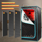 Portable Infrared Sauna for 1 Person, Red Light Therapy Full Size Home Sauna Box with Premium Dry Heating, Remote Temperature Control, Heated Foot Pad & Reinforced Folding Chair