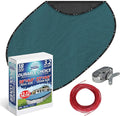 Winter Swimming Pool Cover for 18 ft x 40 ft Aboveground Oval Pool Size, Durable Choice Series, Solid Material, Color - Marine Teal, Pool Cover Choice 391840-4CHOICE