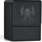 ZLCA Card Deck Box for MTG Yugioh TCG, Card Storage Box with Dividers Holds 100+ Sleeved Cards, Premium Card Deck Case Compatible with CCG Trading Cards (Black,Cthulhu)