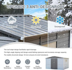 Galvanized Steel Frame & Solid Cedar Wood Wall Shed | 8x8ft Outdoor Storage Shed with Waterproof Roof & Wind Resistance, Lockable Double Doors for Garden, Lawn, Patio Organization