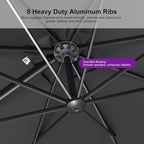 PURPLE LEAF 9 FT Cantilever Patio Umbrella Outdoor Aluminum Offset Square Umbrella with 3 Years Fade Resistance Recycled Fabric and 360-degree Rotation for Deck Pool Garden, Mist Grey