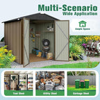 Flamaker 6x8 FT Storage Shed Waterproof Metal Garden Shed with Lockable Door Utility Tool Shed Outdoor Storage for Backyard, Patio and Lawn