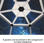 COBlZl Pop Up Gazebo 12x12 Screen House Tent for Camping, Outdoor Instant Stargazing Gazebo Canopy with Awning 2.0, Portable Hub Tent with Removable Sidewalls,Pavilion for Backyard,Gray