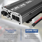 Wagan EL3804 Pure Line Inverter 1000 Watt DC 12V to 110V AC Car Pure Sine Wave Power Inverter for Home RV Camping Van Life Off Grid ETL Certified