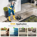 EVEAGE 14.5" Pressure Washer Surface Cleaner, Upgraded Stainless Steel Pressure Washer Accessories with 4 Weels & 1/4" Quick Connector, 4,000 PSI Power Washer for Driveways Sidewalks Patios Cleaning