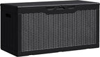 105 Gallon Deck Box Outdoor Indoor Waterproof Storage Box for Patio Furniture, Pool Accessories, Garden Tools, and Cushion Storage, Coffee