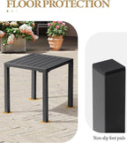 Crestlive Products Aluminum Outdoor Side Table Set of 2, Pool Lounge Chair Side Table, Weather Resistant Small Square Coffee End Table for Patio, Yard, Garden, Porch, Deck, Outdoor