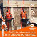 3 in 1 Chainsaw Holder 10" - Heavy Duty Chainsaw Wall Mount, 10 Gauge Steel Chain Saw Hanger for Garage Organization, Hefty Rack Storage Organizer for Chainsaw Accessories and Tools, 180lbs Capacity