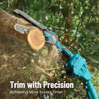 SEESII PS620 2-in-1 Electric Pole Saws: 6 Inch Mini Chainsaw Cordless with Extension Pole, 2Pcs Batteries, Brushless Chain Saw for Limb Branch Cutter, Battery Tree Trimmers Pruner,16Ft Long Reach