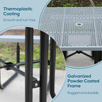 8-Person Picnic Tables for Outdoors, Industrial 46" Expanded Metal Square Picnic Table with 4 Benches & Umbrella Hole, Outside Table and Bench Set for Garden, Backyard, Porch, Patio, Grey