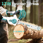 12" & 10" Electric Chainsaw Cordless, 20V Brushless Battery Chainsaws with 2 x 4.0AH Batteries - 4 x Chains, Auto Oiler, Tool-Free Chain Tension, Safety Lock