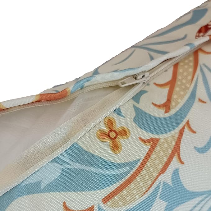 ADLIVWYD Lumbar Pillows for Indoor Outdoor uses,Waterproof Removable Cover with Zipper Outdoor Pillows Set of 2 for Patio Furniture,12×20 Inch (Beige Floral)