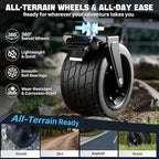 Folding Double Decker Wagon, 560LBS Heavy Duty Utility Cart with Brakes, 400L Wagon Cart with Wheels Foldable, All-Terrain Big Wheels for Camping, Beach, Picnic, Outdoor Use, Black